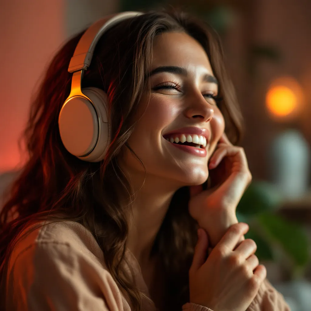 Une personne émue en écoutant sa chanson personnalisée